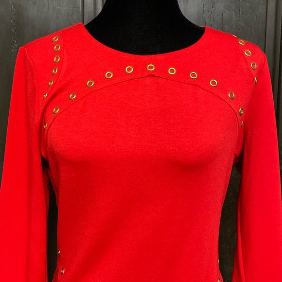 Spence Red midi longsleeves dress. Size medium - Picture 4 of 12